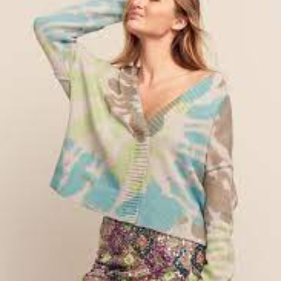Like New! Lisa Todd "Flying Colors" Tie-Dye Print Cardigan Size XS - Picture 2 of 10
